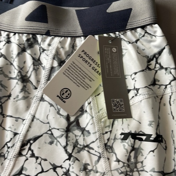 TSLA mens XL compression, white marble, never worn w tags XL, full length - Picture 3 of 8